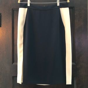 J. Crew Silky Blue and Cream Pencil Skirt